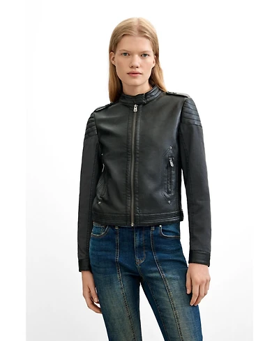 Desigual Women's Jacket Leather Effect