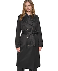 Dkny Women's Quilted Hooded Trench Coat