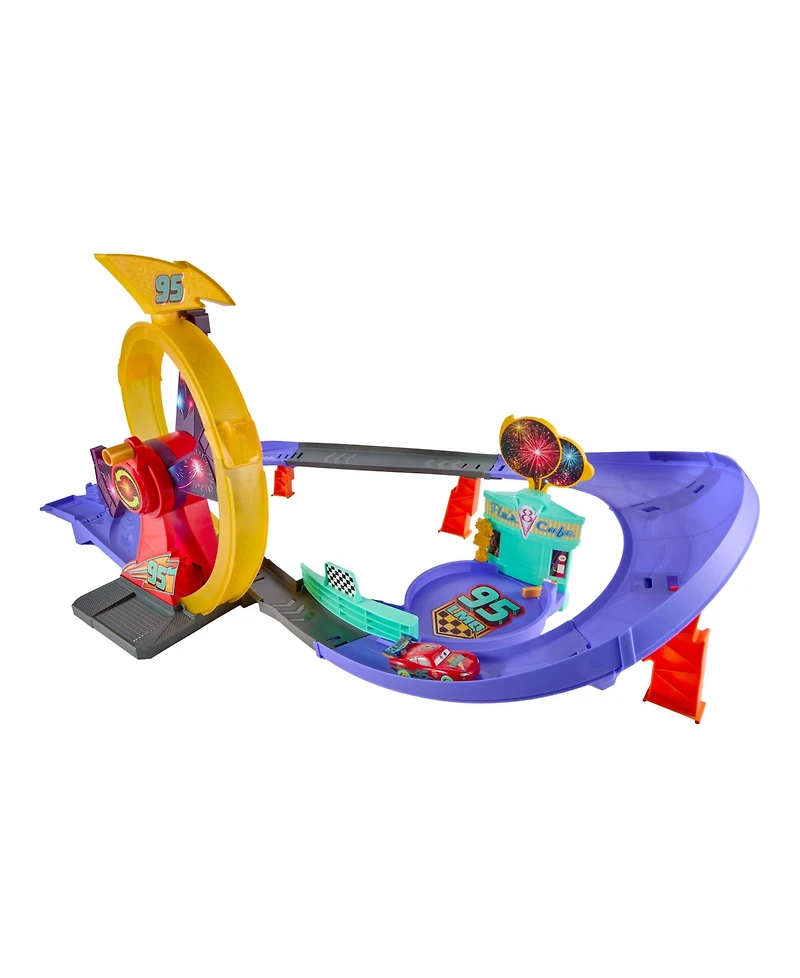 Cars Lightning McQueen Light-Up Celebration Raceway 2-Piece Playset, Ages 4+