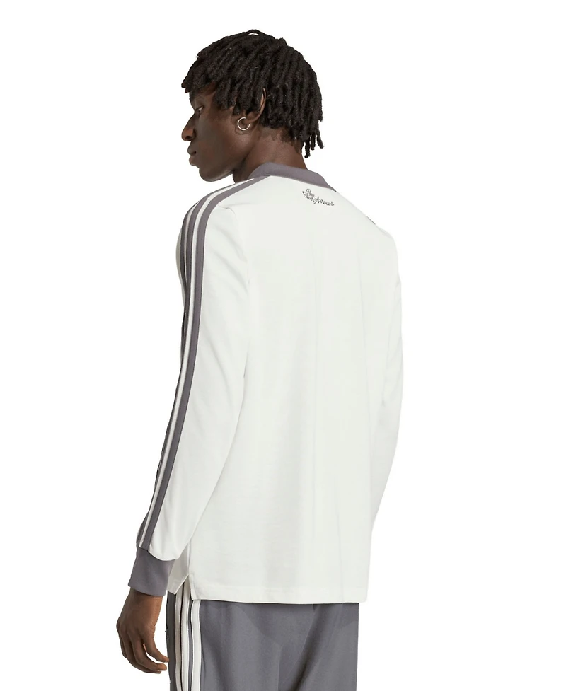 Adidas Men's Cream Mercedes-amg Petronas F1 Team Silver Arrows Icon Long Sleeve Polo Shirt