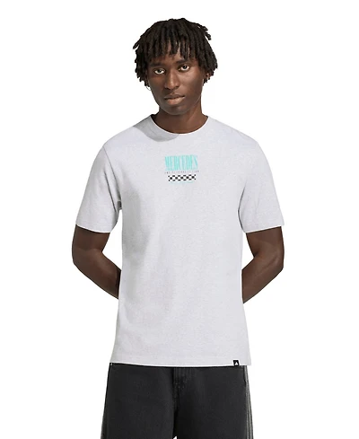 Adidas Men's Heather Gray Mercedes-amg Petronas F1 Team Graphic T-Shirt