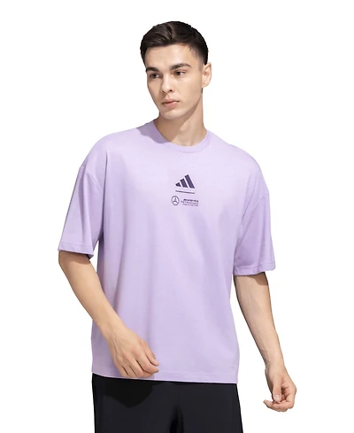 Adidas Men's Purple Mercedes-amg Petronas F1 Team Premium Woven T-Shirt
