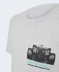 Adidas Big Boys and Girls Gray Mercedes-amg Petronas F1 Team Graphic T-Shirt