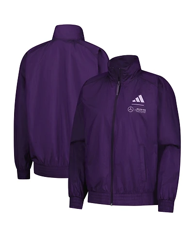 Adidas Women's Purple Mercedes-amg Petronas F1 Team Premium Woven Full-Zip Track Jacket