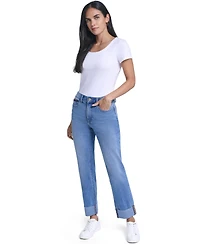 Nautica Women's Straight-Leg Cuffed-Ankle Jeans