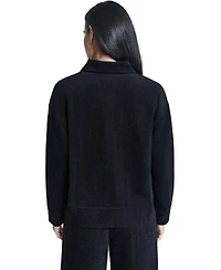 Nautica Women's Herringbone Rib Quarter Zip Pullover