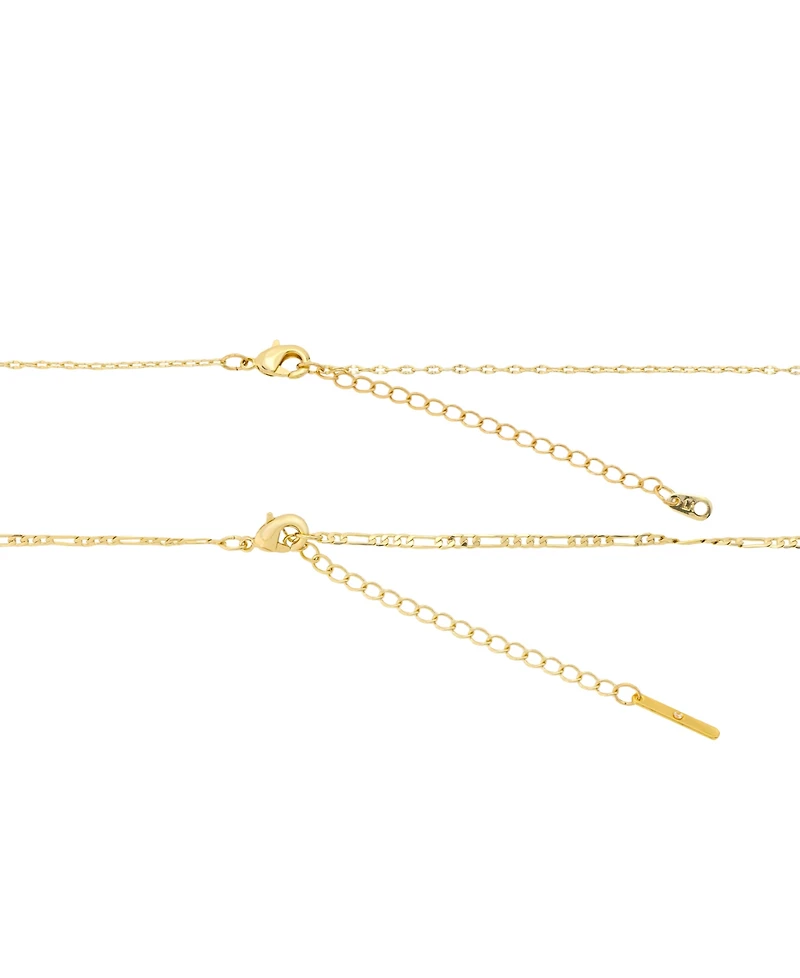 Unwritten Cubic Zirconia Gold-Plated Saint Charm Layered Necklace Set