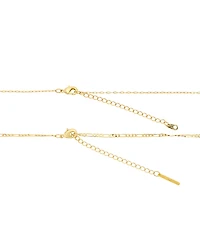 Unwritten Cubic Zirconia Gold-Plated Saint Charm Layered Necklace Set