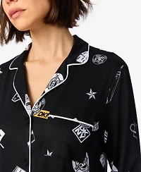 Dkny Women's Long-Sleeve Button-Front Pajama Top and Pants Set