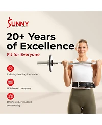 Sunny Health & Fitness Heavy-Duty 4" Leather Weightlifting Belt with Back Support And Adjustable Fit for Strength Training