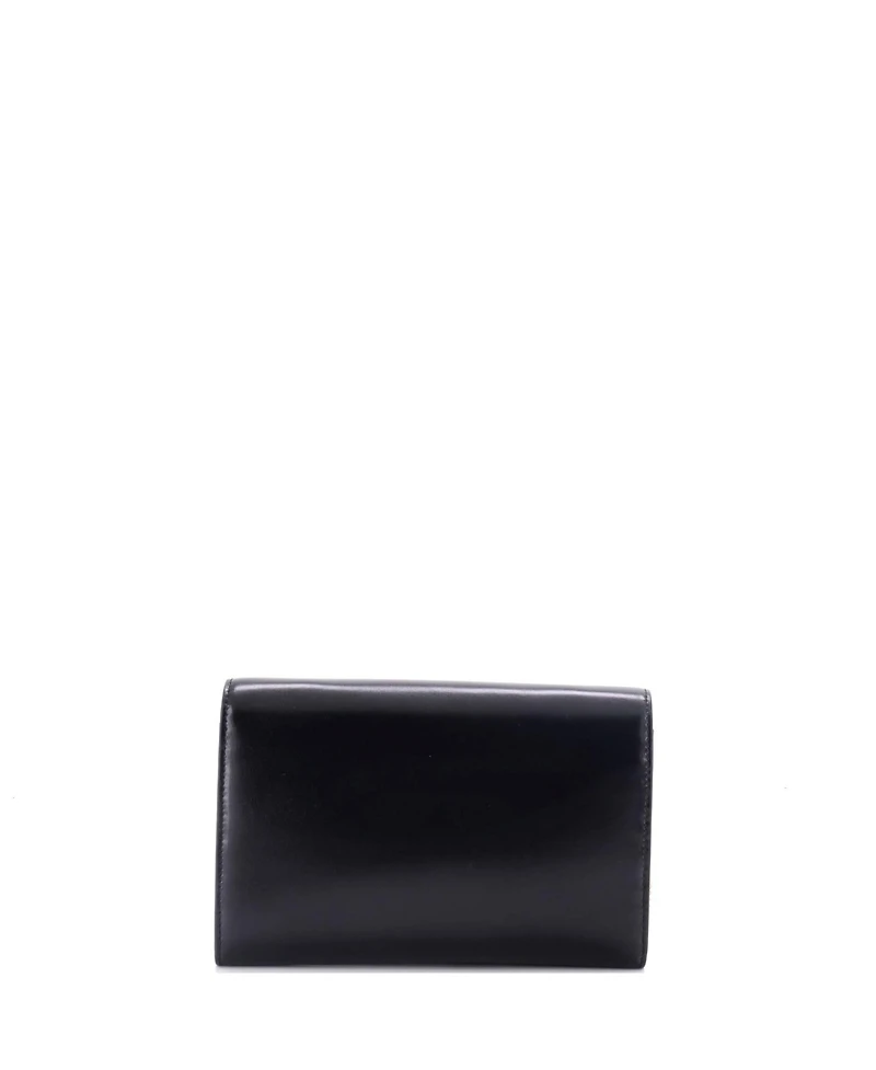 Pre-Owned Saint Laurent Classic Monogram Flap Chain Wallet Leather