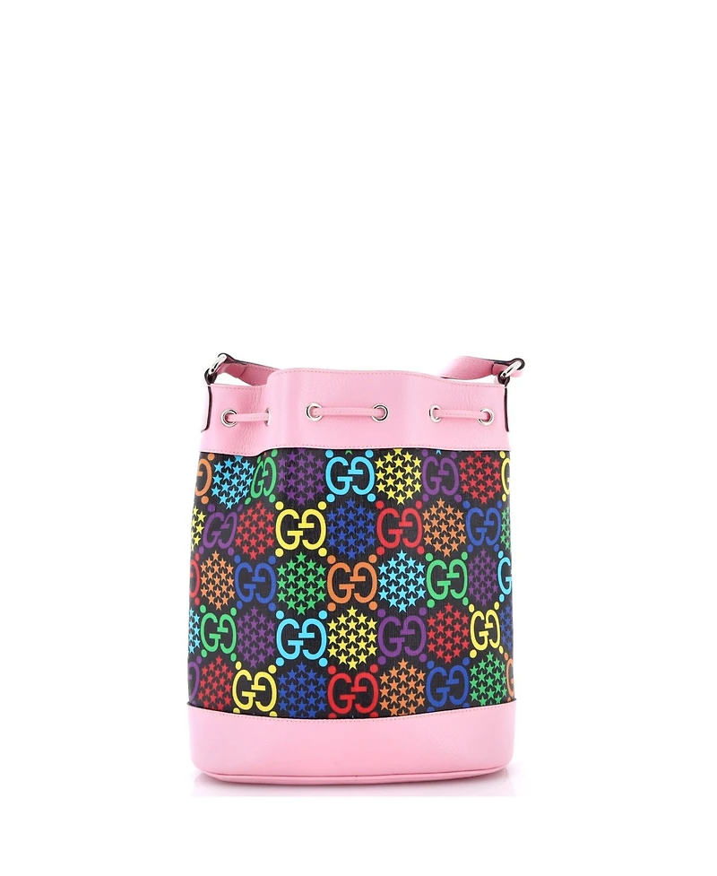 Pre-Owned Gucci Medium Bucket Bag Psychedelic Print Gg Coated Canvas