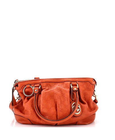 Pre-Owned Gucci Medium Sukey Top Handle Satchel Guccissima Leather