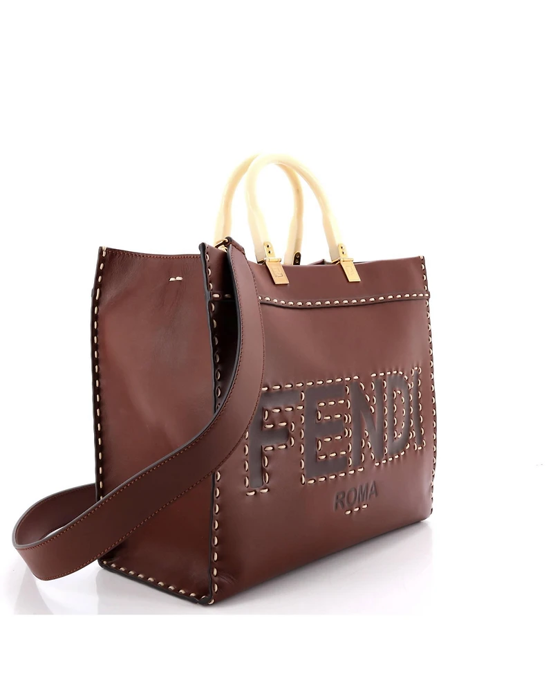 Pre-Owned Fendi Medium Sunshine Shopper Tote Leather