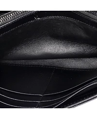 Pre-Owned Saint Laurent Large Classic Monogram Flap Wallet Matelasse Chevron Leather