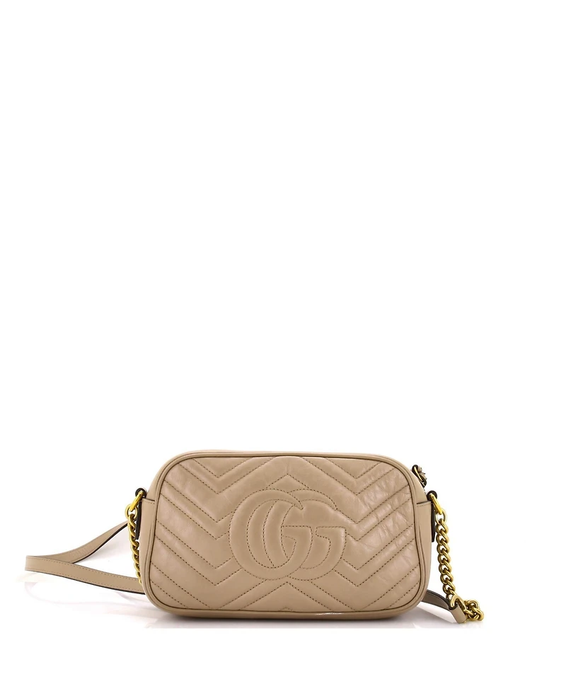 Pre-Owned Gucci Small Gg Marmont Shoulder Bag Matelasse Leather