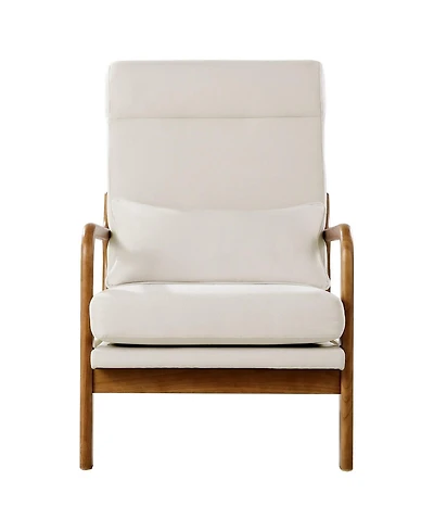 Slickblue Upholstered Accent Chair with Solid Wood Legs and Thick Cushion