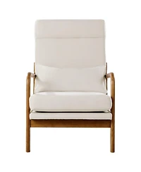 Slickblue Upholstered Accent Chair with Solid Wood Legs and Thick Cushion