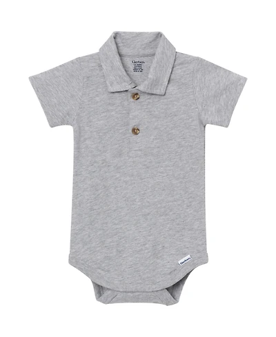 Gerber Baby Boys ( New Born To 18 M ) Polo Bodysuit Heather,