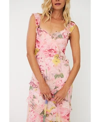 Cras Women's Levine Floral-Print Ruffle Maxi Dress