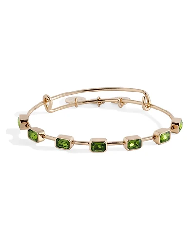 Alex and Ani August Birthstone Emerald Cut Bangle