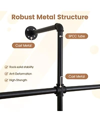 Hongge 9-Inch Double Tier Pipe Clothing Rack for Wall Mounting