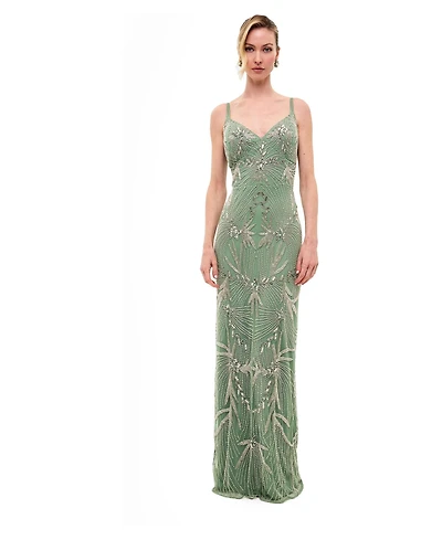 Beauut Women's Embellished Sequins Fitted Gown