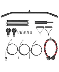Sevorley Home Gym Pulley Cable System With Lat Pulldown Bar Dual Silent Pulleys Loading Pin