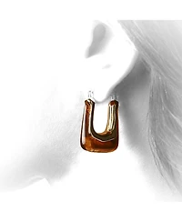 Jessica Simpson Square Hoop Earrings for Women, Thick Earrings Drop