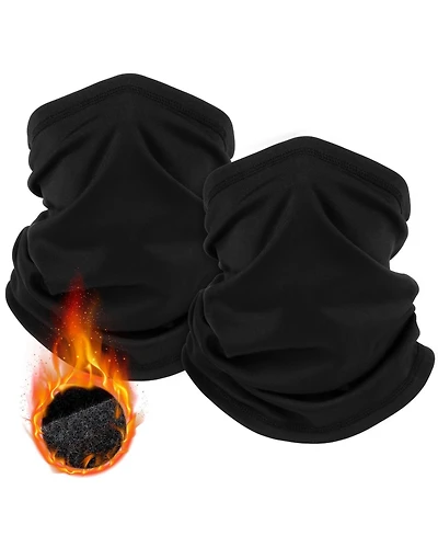 Piscifun 2 Pack Winter Neck Gaiter Warmer Windproof Fleece Face Cover Scarf