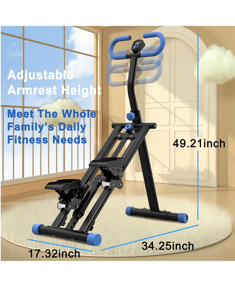 Sevorley Vertical Climber Exercise Machine with Lcd Monitor, Foldable Full Body Cardio Trainer, Non-Slip Pedals
