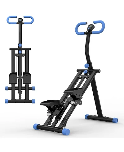 Sevorley Vertical Climber Exercise Machine with Lcd Monitor, Foldable Full Body Cardio Trainer, Non-Slip Pedals