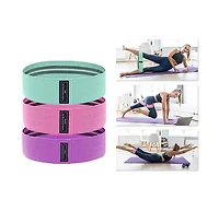 Sevorley 3-Piece Fabric Resistance Bands Set with Carry Bag for Fitness, Yoga, Strength Training