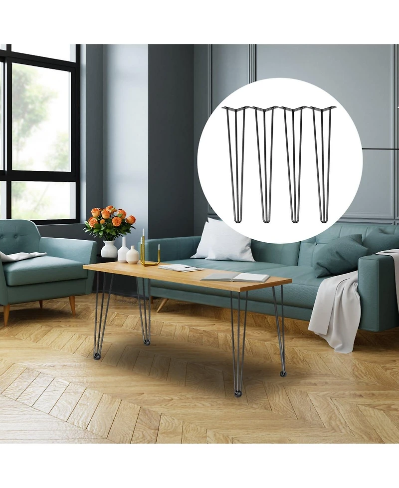 Sugift Hairpin Table Legs Set of 4, 16" Heavy Duty, 880lbs Load Capacity