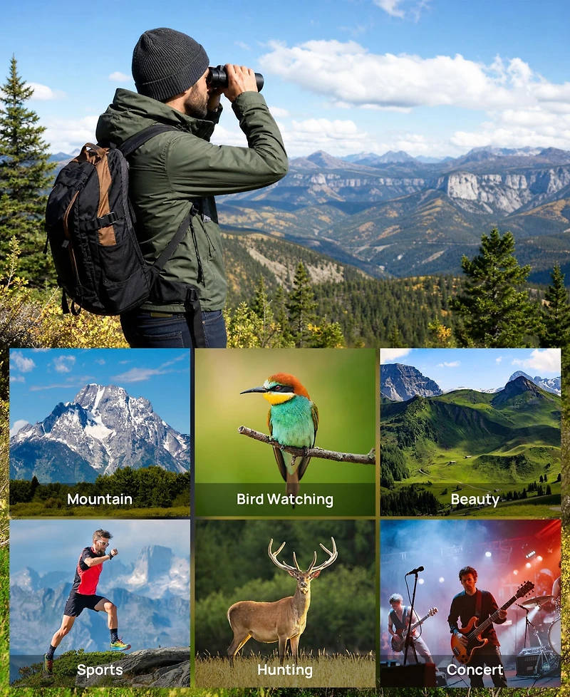 Sugift 10x50 Binoculars for Adults with BK7 Prism Wide Field of View for Bird Watching and Hunting
