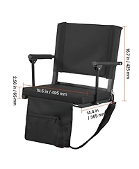 Hongge Portable Bleacher Seats with Armrests 2-Pack 18.7 inches Thick Cushion Bench Chairs and Shoulder Straps