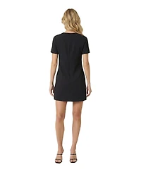 Modenaire Women's Rhinestone Bow Shift Mini Dress