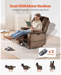 Sugift Dual Motor Power Lift Recliner Chair with Heat Massage 2 Cup Holders Usb Port Infinite Position