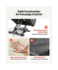 Sugift Dual Motor Power Lift Recliner Chair with Heat Massage Remote Side Pockets Chenille Fabric