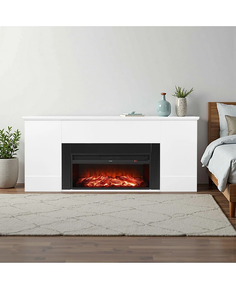 Slickblue 75in Electric Fireplace Stove Heater with Mantel 1500W Remote Timer