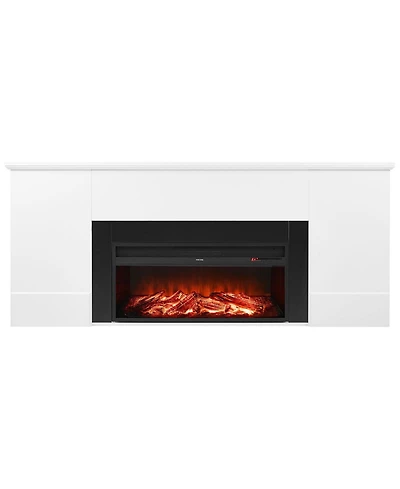 Slickblue 75in Electric Fireplace Stove Heater with Mantel 1500W Remote Timer