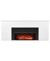 Slickblue 75in Electric Fireplace Stove Heater with Mantel 1500W Remote Timer