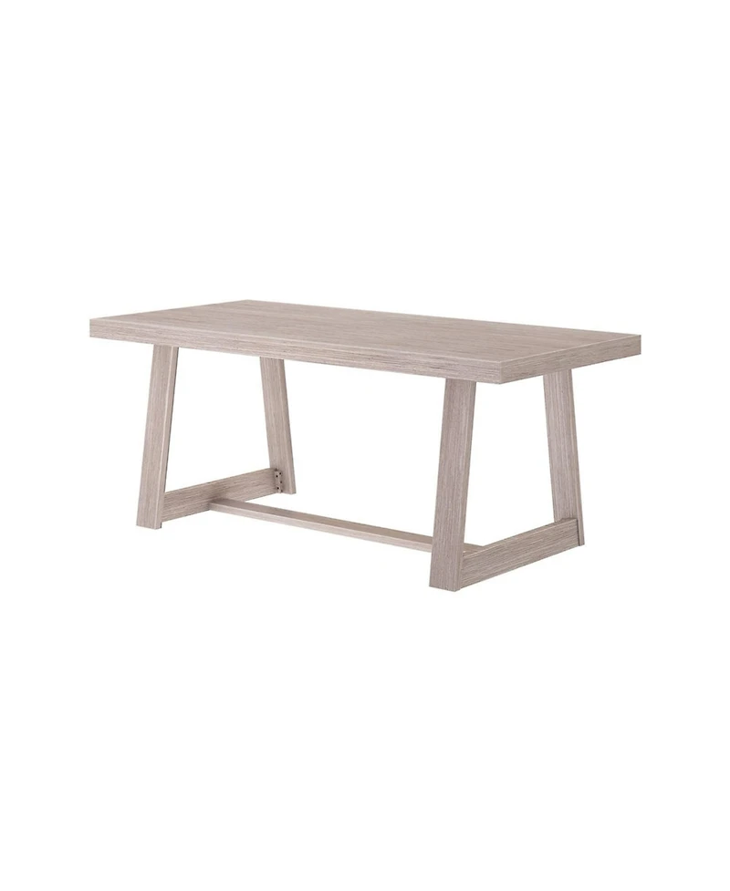 Plank+Beam 72" Classic Solid Wood Dining Table Set, Wirebrush, + 6 Chairs
