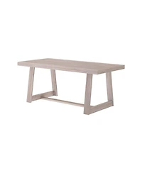 Plank+Beam 72" Classic Solid Wood Dining Table Set, Wirebrush, + 6 Chairs