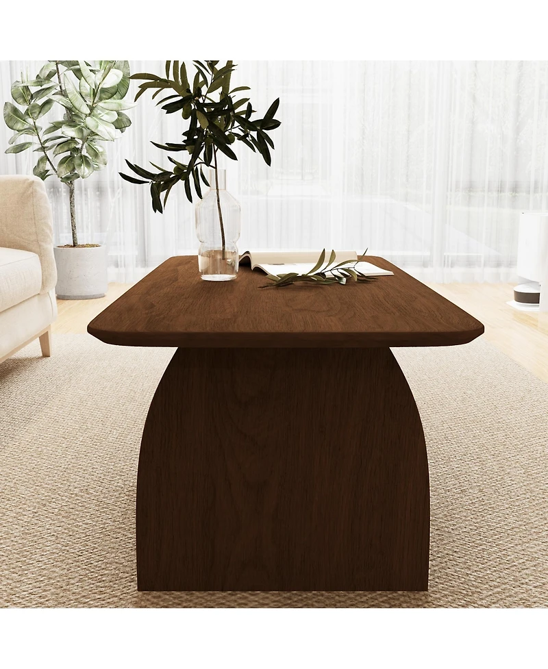 Flynama 47 Inch Double-Layer Rectangular Mdf Coffee Table