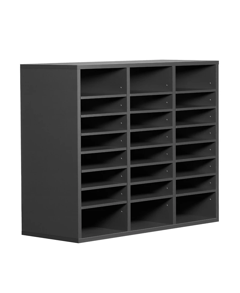 Slickblue 24 Compartment Literature Organizer with Adjustable Shelves
