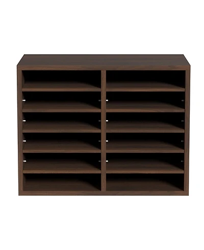 Slickblue 12 Compartment Literature Organizer with Adjustable Shelves