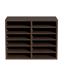 Slickblue 12 Compartment Literature Organizer with Adjustable Shelves