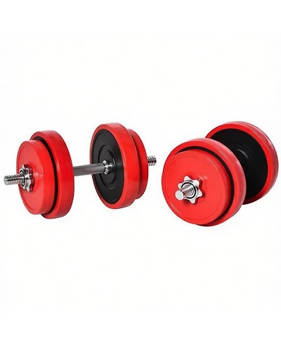 Sevorley 44 lb Adjustable Dumbbell and Barbell Set, 2-in-1 Free Weight Kit with Plates, Connecting Rod and Spin Lock Nuts