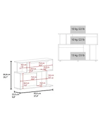 Flynama Asymmetrical Sofa Side Table with Open Storage and Top Shelf